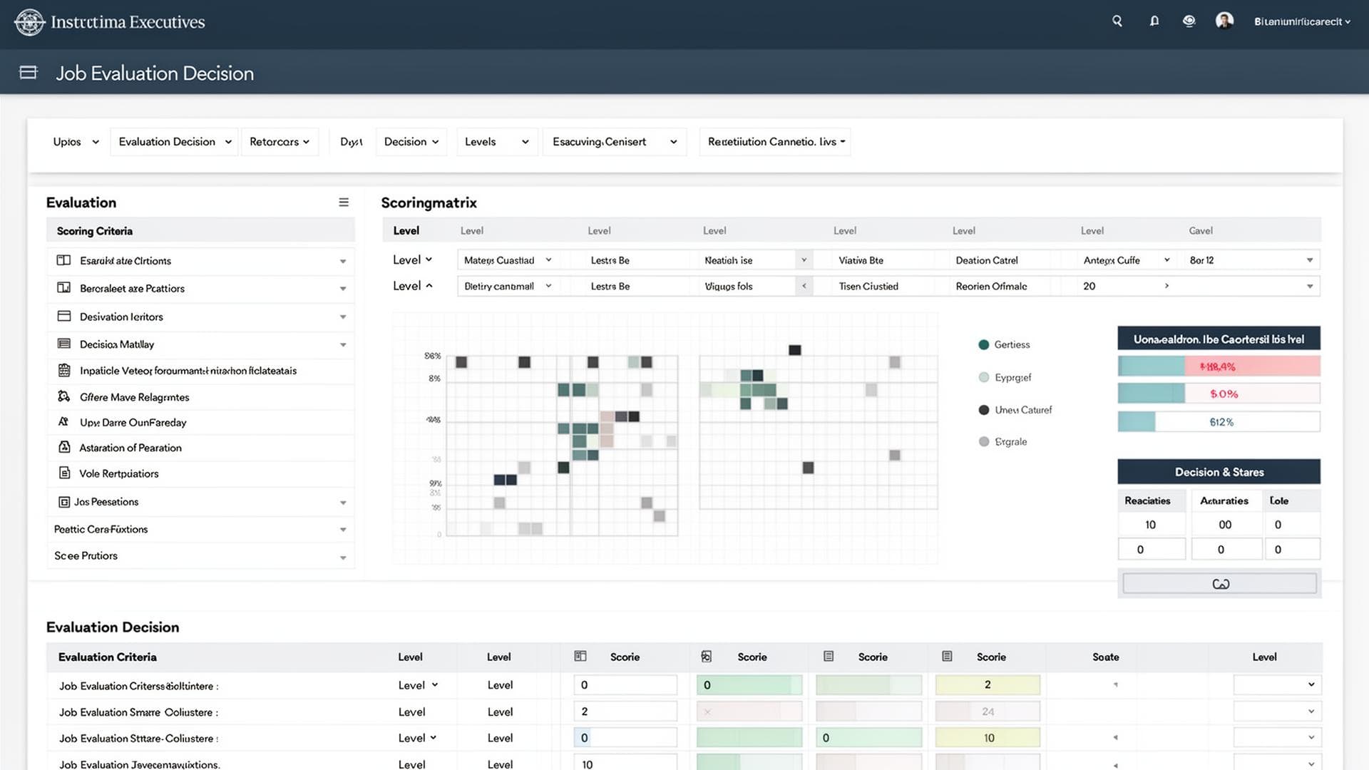 Evalio Job Evaluation Trial interface — structured evaluation under a public-safe output boundary with decision traceability