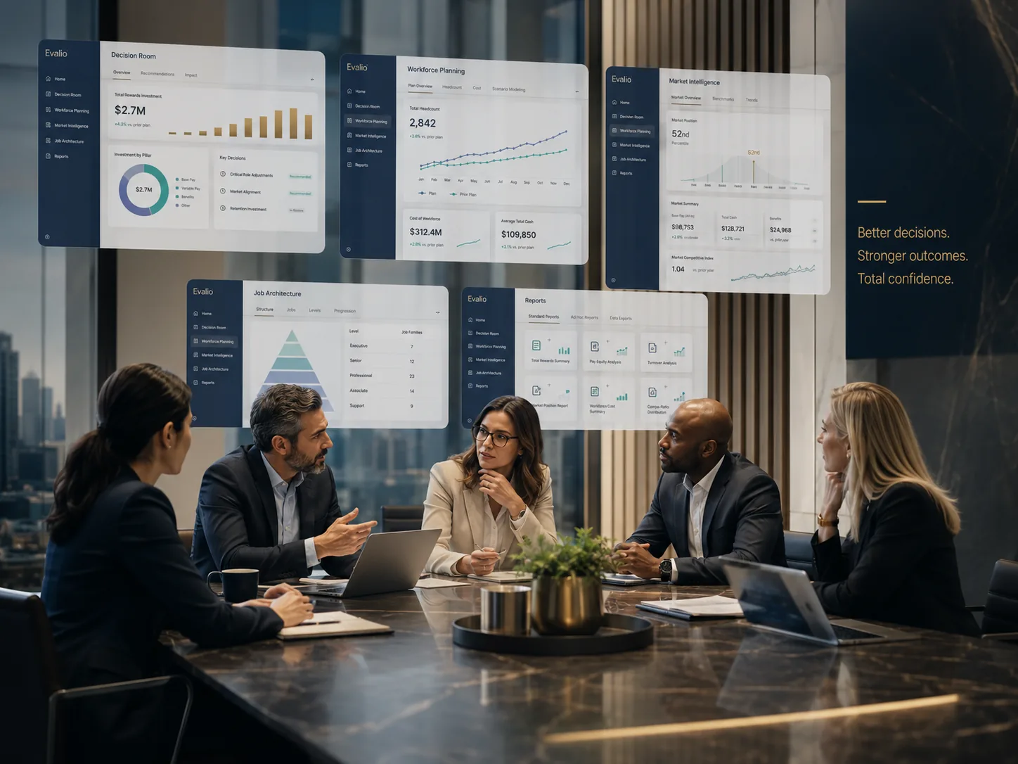 Representative connected decision infrastructure linking workforce evidence and consequences