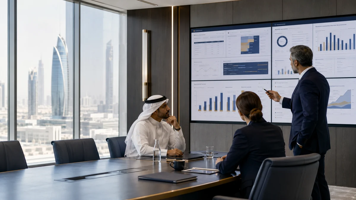 Executive workforce planning session connecting headcount, capability, cost, scenarios, and budget decisions