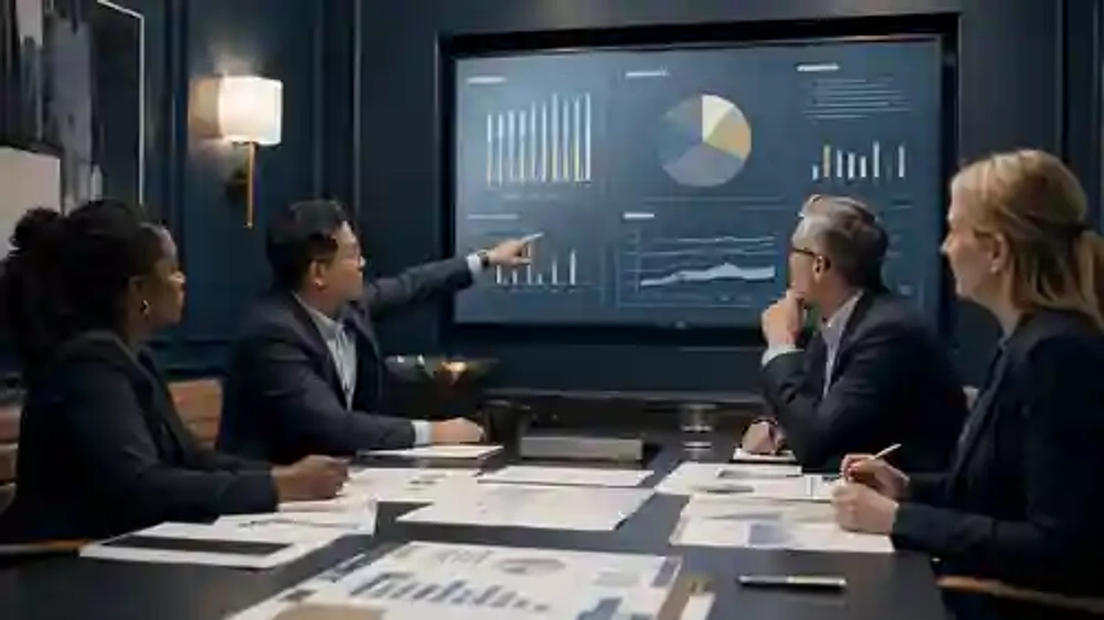 Executive committee reviewing compensation trade-offs and decision evidence
